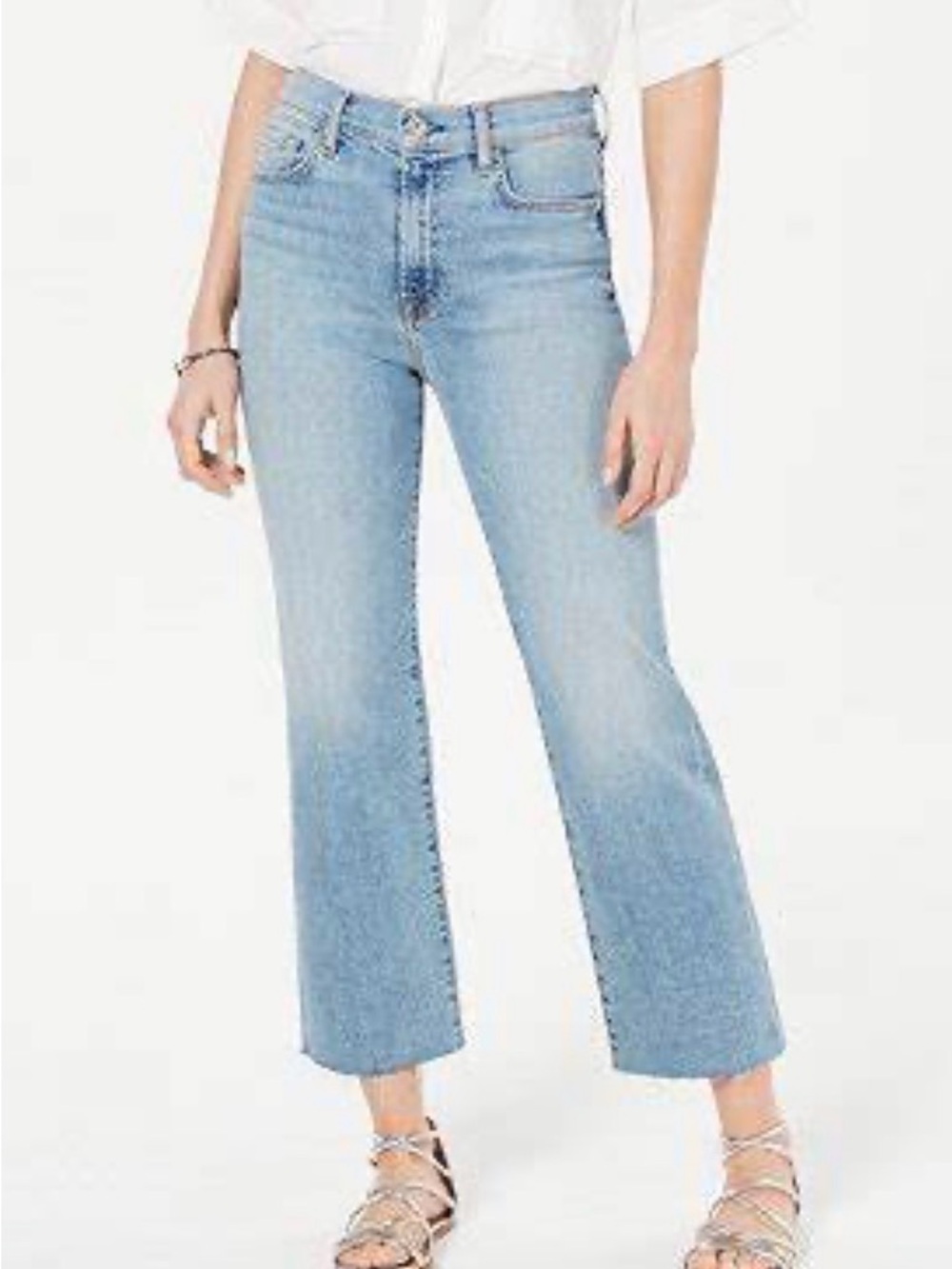 7 for all mankind light wash cropped Alexa jeans. Size 30